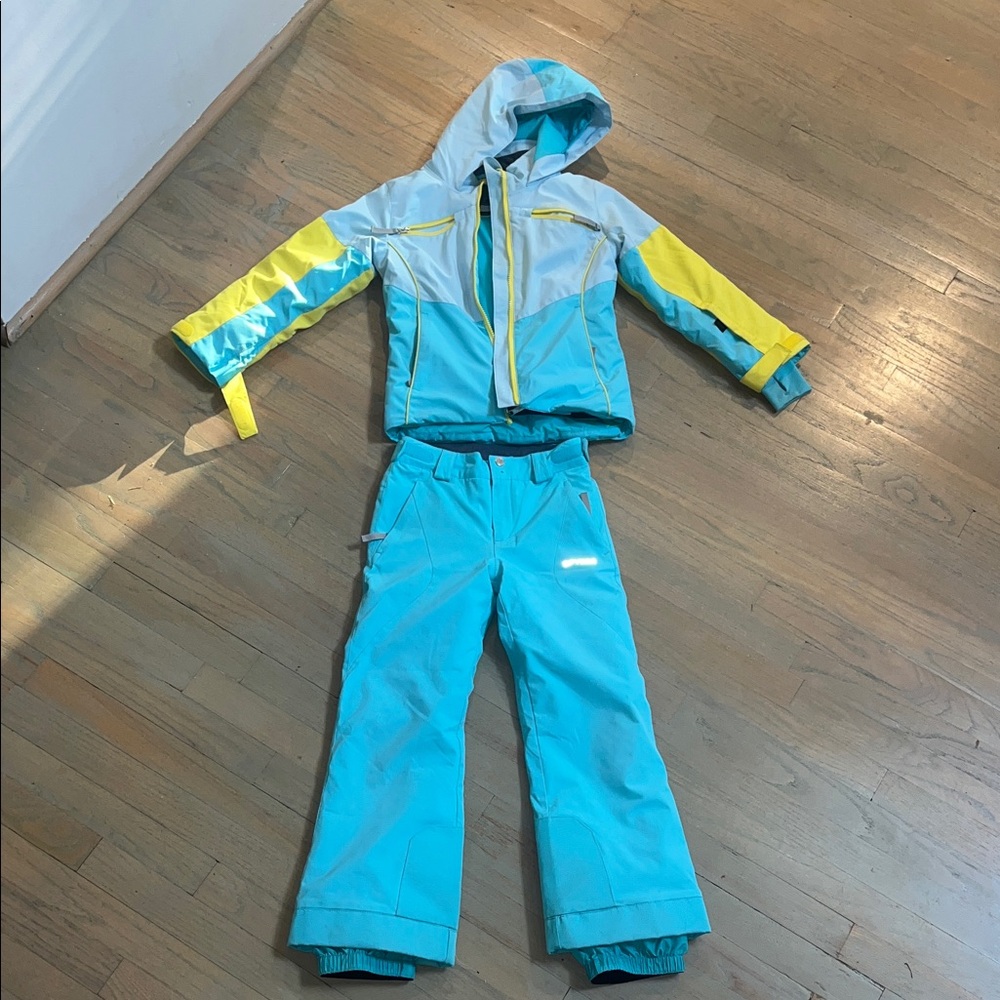 Spyder Kids Jacket and Pants Set - Blue and Yellow